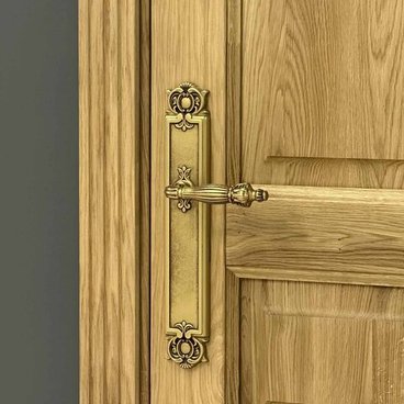 Ручка на планке для межкомнатной двери Olimpo PL97 французское золото коричневый