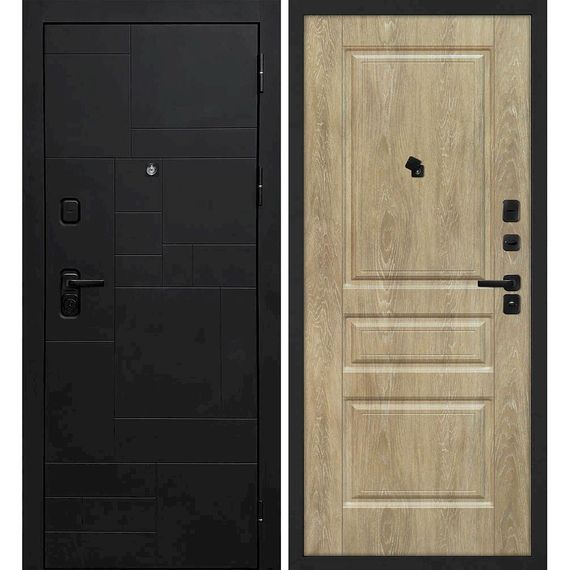 Входная дверь Лабиринт-201 панель фрезерованная дуб песочный