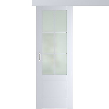 Раздвижная одностворчатая дверь Кобальт 21 аляска остеклённая