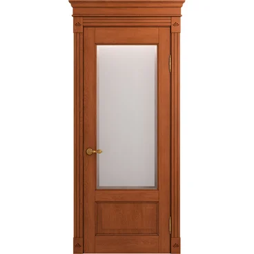 Межкомнатная дверь массив дуба Viporte Классика 1 табачный остеклённая