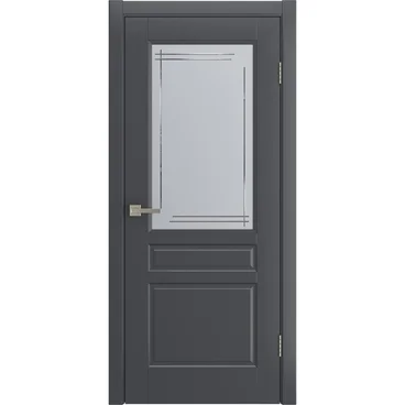 Межкомнатная дверь Бриз графитовая эмаль RAL 7024 со стеклом