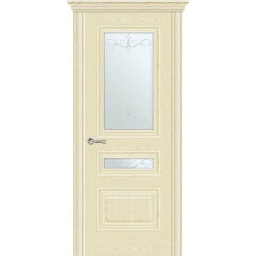Межкомнатная дверь шпонированная Ситидорс Элеганс 2 ясень крем остеклённая