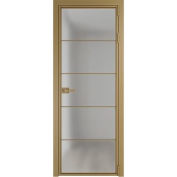 Алюминиевая межкомнатная дверь 5AХ золото остеклённая