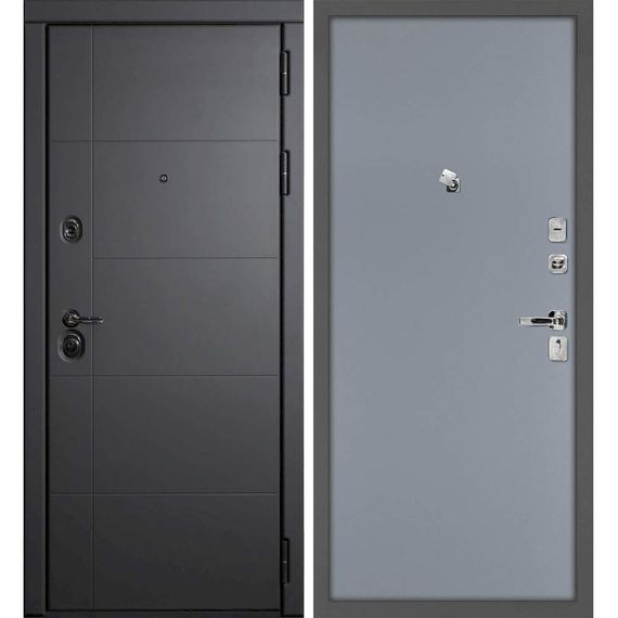 Входная дверь Э1 серый софт панель гладкая серая