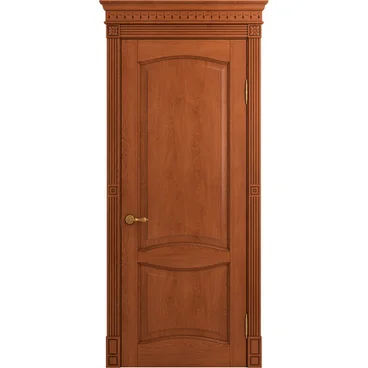 Межкомнатная дверь массив дуба Viporte Классика 2 табачный глухая