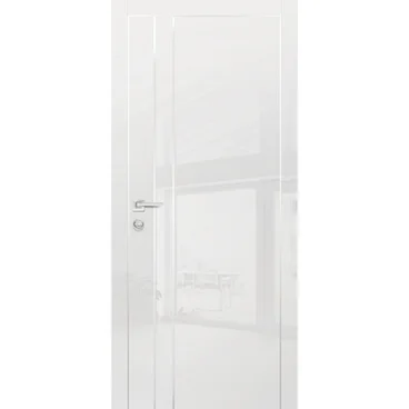Межкомнатная дверь HGX-14 белый глянец с алюминиевой кромкой