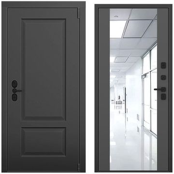 Входная дверь Шэбби чёрный силк панель зеркало Maxi