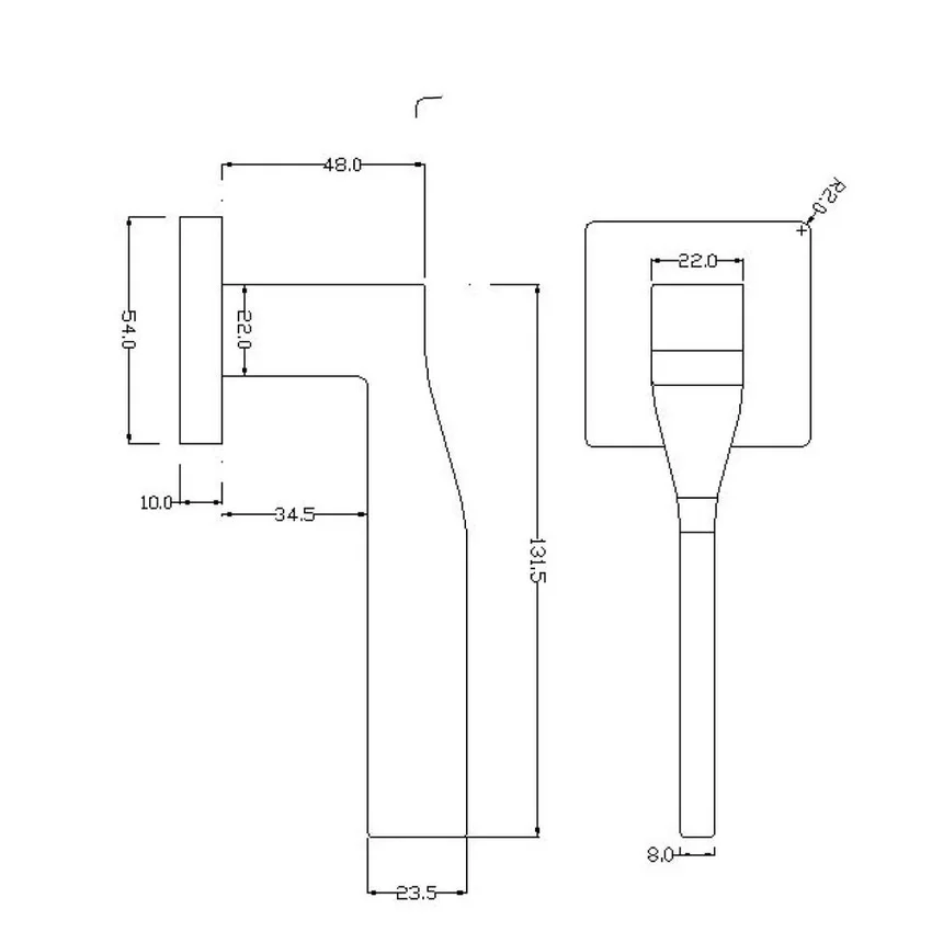 Размеры дверной ручки GRAND ZN