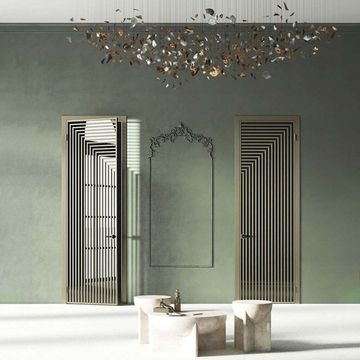 Межкомнатная алюминиевая дверь Loft 18 стекло прозрачное бесцветное