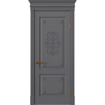 Межкомнатная дверь массив дуба Viporte Флоренция Декор графит глухая