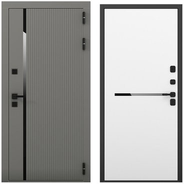 Входная дверь Пиано S антрацит силк панель горизонт