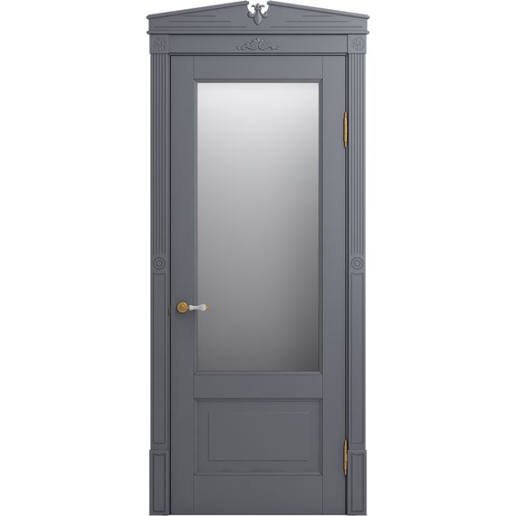 Межкомнатная дверь массив бука Viporte Бьелла тауп остеклённая