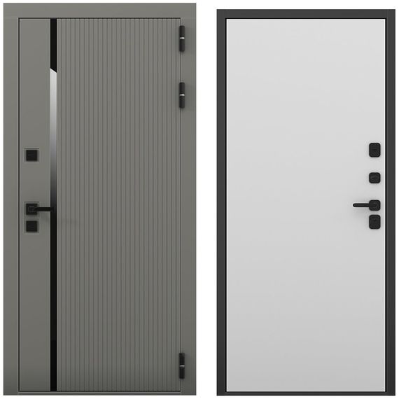 Входная дверь Пиано S антрацит силк панель гладкая манхеттен