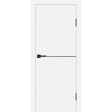 Межкомнатная дверь ПЭТ P-19 белая глухая кромка ABS в цвет полотна молдинг