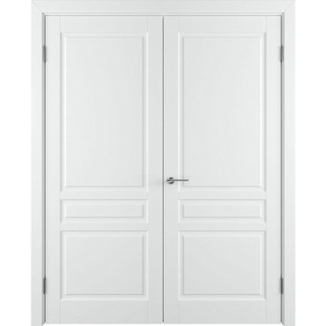Двухстворчатая распашная дверь Бриз белая эмаль глухая