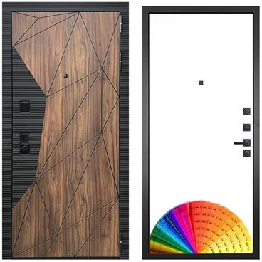 Входная дверь Континент американский орех чёрный кварц панель МДФ под покраску