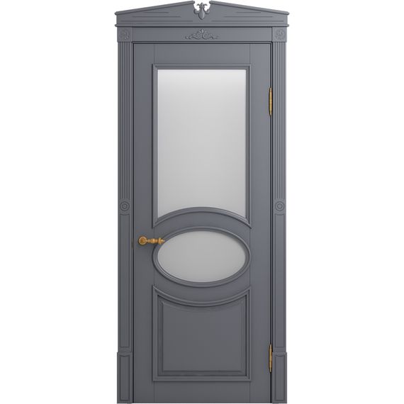 Межкомнатная дверь массив бука Viporte Лацио тауп остеклённая