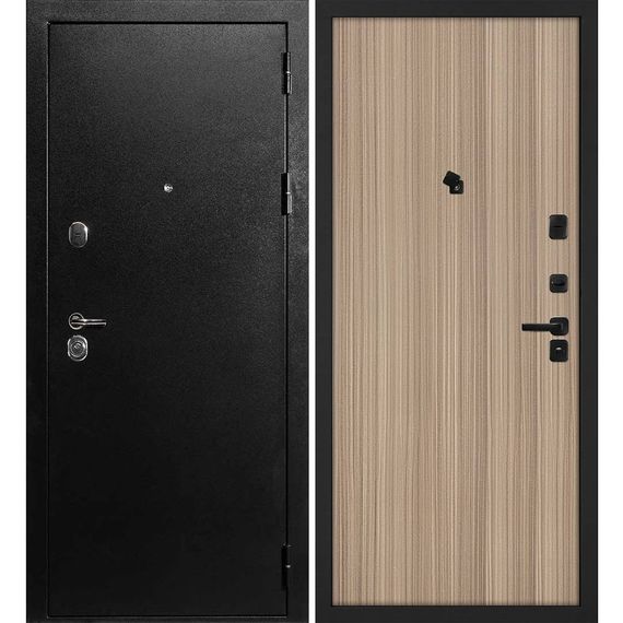 Входная дверь С-1 титан чёрный панель гладкая эвкалипт тасманский