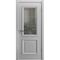 Межкомнатная дверь эмаль Скалино 2 серая RAL 7047 со стеклом