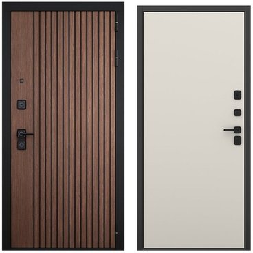 Входная дверь Шторм американский орех чёрный кварц панель гладкая