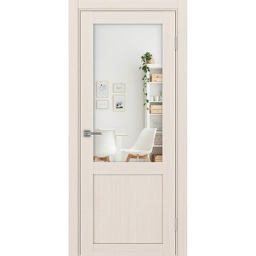 Межкомнатная дверь Турин 502.21 ясень перламутровый с зеркалом