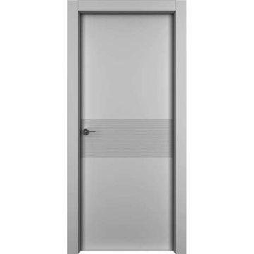 Межкомнатная дверь эмаль Лайн серая глухая