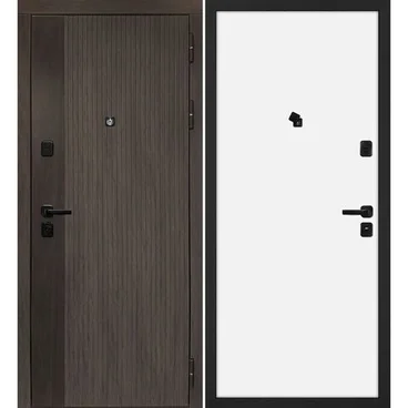 Входная дверь Вертикаль дымчатый камень дуб морёный панель МДФ под покраску