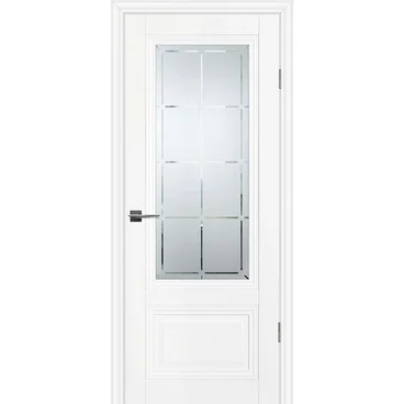 Межкомнатная дверь экошпон Profilo Porte PSC-37 белая остеклённая