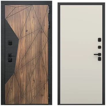 Входная дверь Континент американский орех чёрный кварц панель гладкая