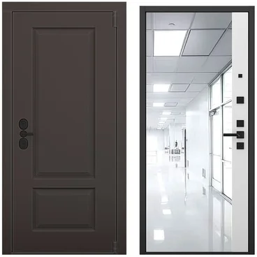 Входная дверь Шэбби амаретто силк панель зеркало 3D