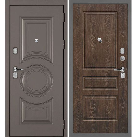 Входная дверь Плаза-177 панель фрезерованная дуб корица