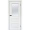 Межкомнатная дверь эмаль Багет 3 белый RAL 9003 остеклённая