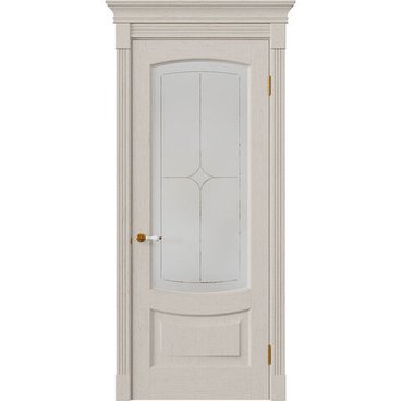 Межкомнатная дверь массив дуба Alvero Алина мускато остеклённая