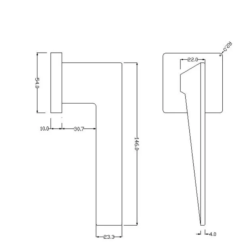 Размеры дверной ручки MIRAGE ZN