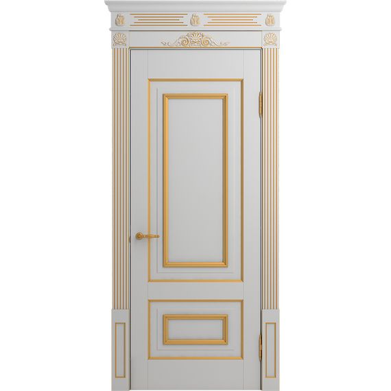 Межкомнатная дверь массив бука Viporte Неаполь аворио патина золото глухая