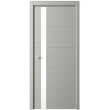 Межкомнатная дверь эмаль Albero Геометрия 7 серая остеклённая