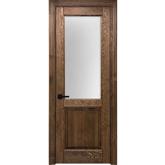 Фото межкомнатной двери массив сосны Дверцов Ливорно дуб табак остеклённая