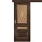 Фото одностворчатой двери купе Фараон 2 дуб морёный со стеклом