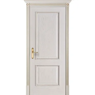Межкомнатная дверь шпон Шервуд белая патина глухая