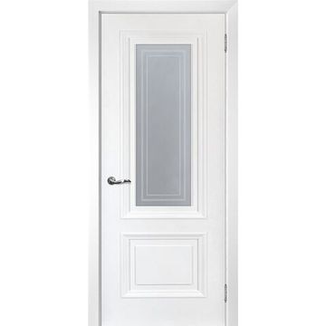 Межкомнатная дверь эмаль Текона Смальта 102 сапфир RAL 9003 остеклённая