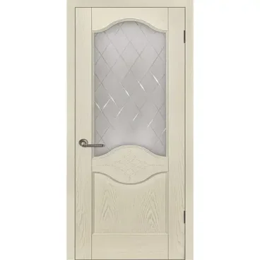 Межкомнатная дверь шпон Прованс 4 крем со стеклом