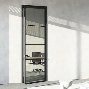 Межкомнатная алюминиевая дверь Loft-S 13 стекло серое прозрачное