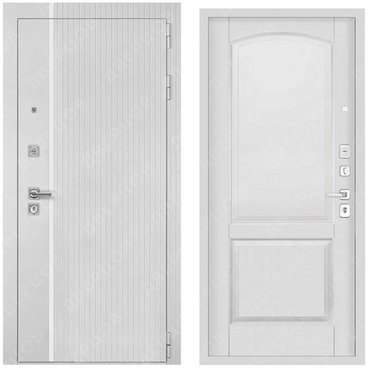 Входная дверь Президент Лайн ПВХ белый матовый панель фоборг