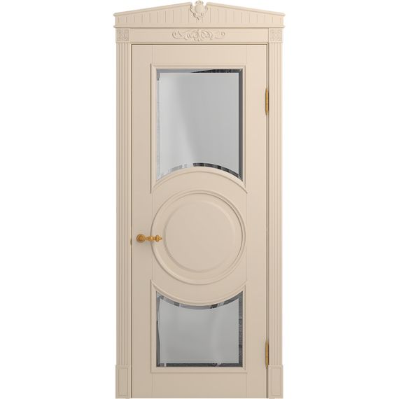 Межкомнатная дверь массив бука Viporte Лацио Амбиенте ваниль остекление 5