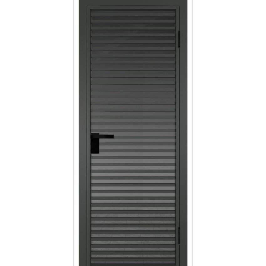 Межкомнатная алюминиевая дверь 12AG серая ночь остеклённая