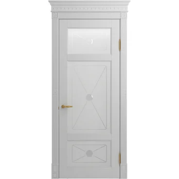 Межкомнатная дверь массив дуба селект Viporte Марсель 4 бьянко чиаро остеклённая