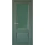 Межкомнатная дверь экошпон Perfecto 106 barhat green остеклённая