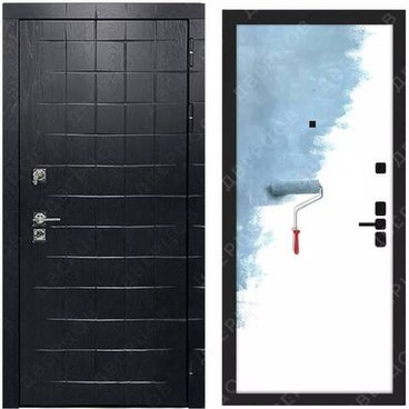 Входная дверь Сенатор Плюс ПВХ альберо Black панель МДФ под покраску