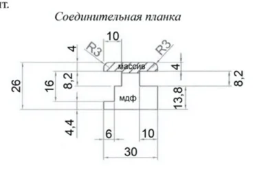 Соединительная планка MDF шпон дуба Alvero
