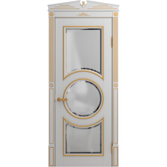 Межкомнатная дверь массив бука Viporte Лацио Амбиенте аворио патина золото остекление 3